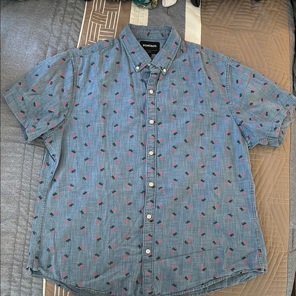Bonobos Button Down Short Sleeved 100% Cotton Shirt